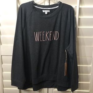 Rae Dunn Weekend Long Sleeve Sweater 2X